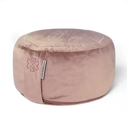 Meditatiekussen rond velvet mandala print - Love Generation - roze - The Mindfulshop