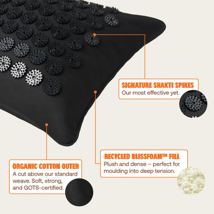 Shakti spijkermat kussen acupressuur premium - original level 2 - zwart