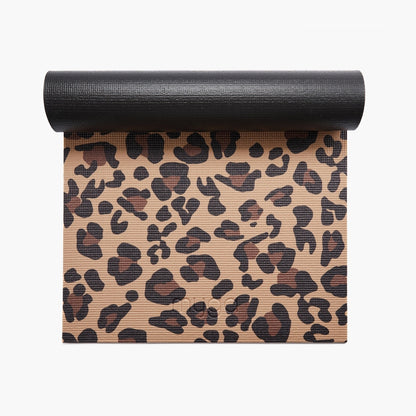 Yogamat leopard print extra dik 6 mm - Myga - beige / bruin