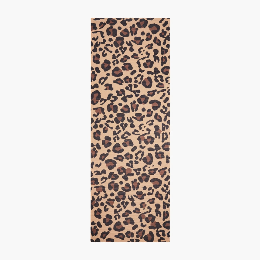 Yogamat leopard print extra dik 6 mm - Myga - beige / bruin