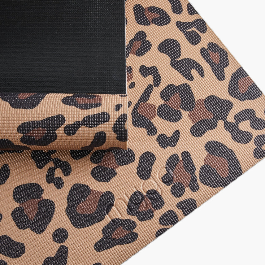 Yogamat leopard print extra dik 6 mm - Myga - beige / bruin