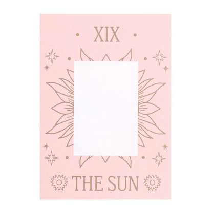 Tarot ketting op wenskaart - The sun - goud