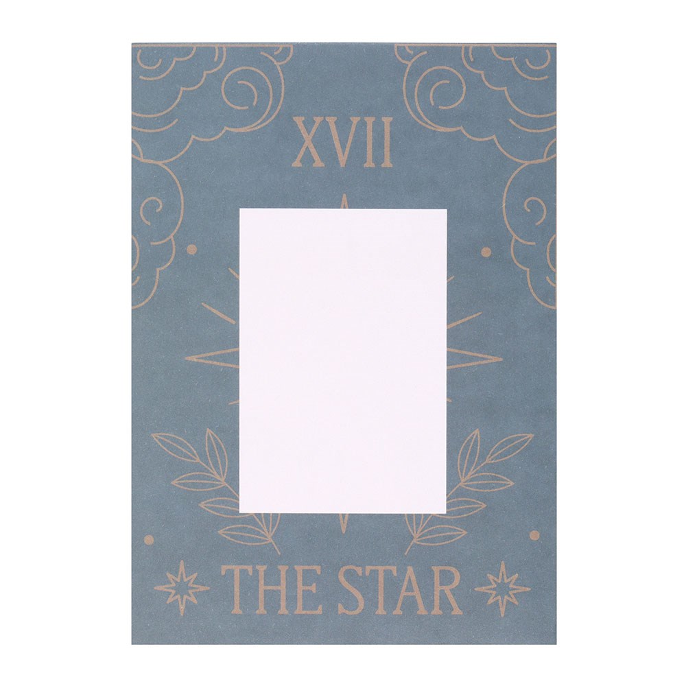 Tarot ketting op wenskaart - The star - goud