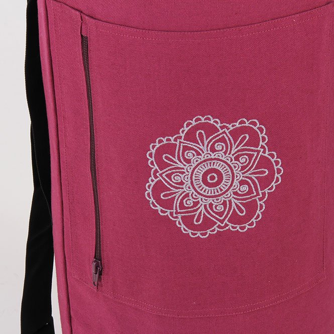Yogatas extra groot voor wollen yogamatten - 75 cm - Bodhi Surya - aubergine