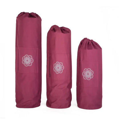 Yogatas extra groot voor wollen yogamatten - 90 cm - Bodhi Surya - aubergine