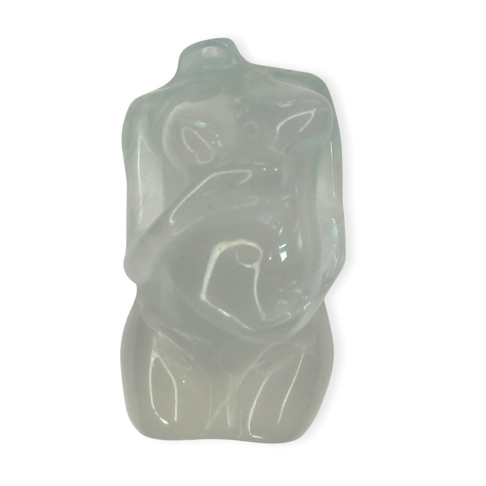 Edelsteen torso zwangere vrouw fluoriet - 6 cm