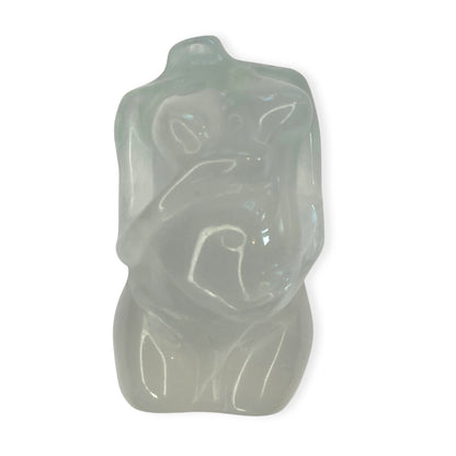 Edelsteen torso zwangere vrouw fluoriet - 6 cm