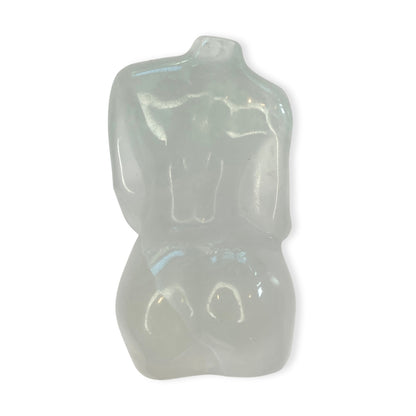 Edelsteen torso zwangere vrouw fluoriet - 6 cm