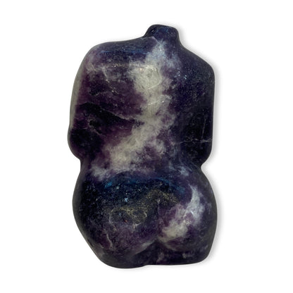 Edelsteen torso zwangere vrouw lepidoliet - 6 cm