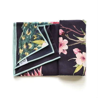 Yoga handdoek tweezijdig - Love Generation - royal peacock
