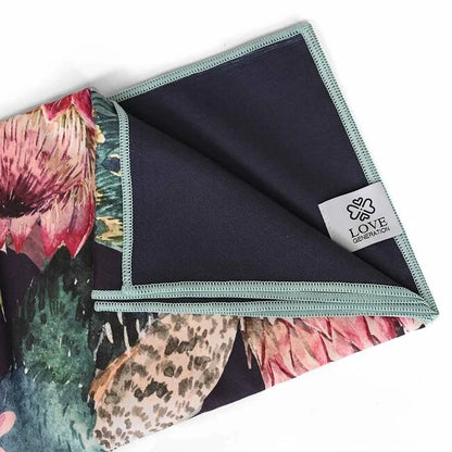 Yoga handdoek tweezijdig - Love Generation - royal peacock