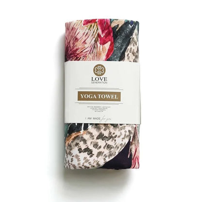 Yoga handdoek tweezijdig - Love Generation - royal peacock