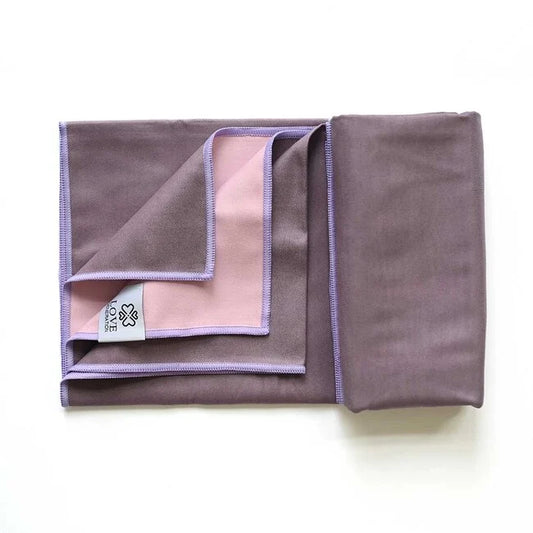 Yoga handdoek tweezijdig - Love Generation - roze & paars