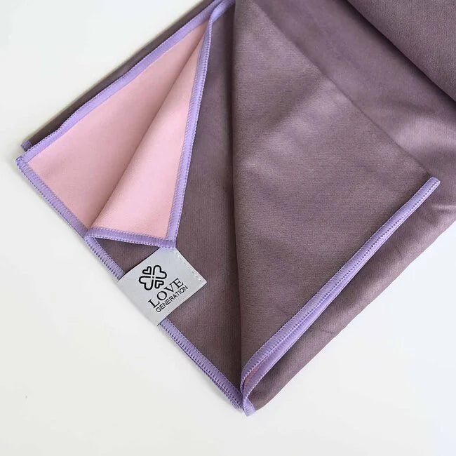 Yoga handdoek tweezijdig - Love Generation - roze & paars