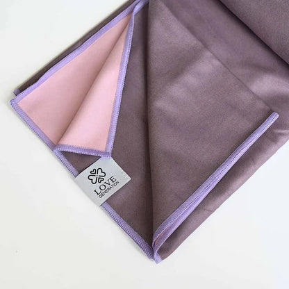 Yoga handdoek tweezijdig - Love Generation - roze & paars