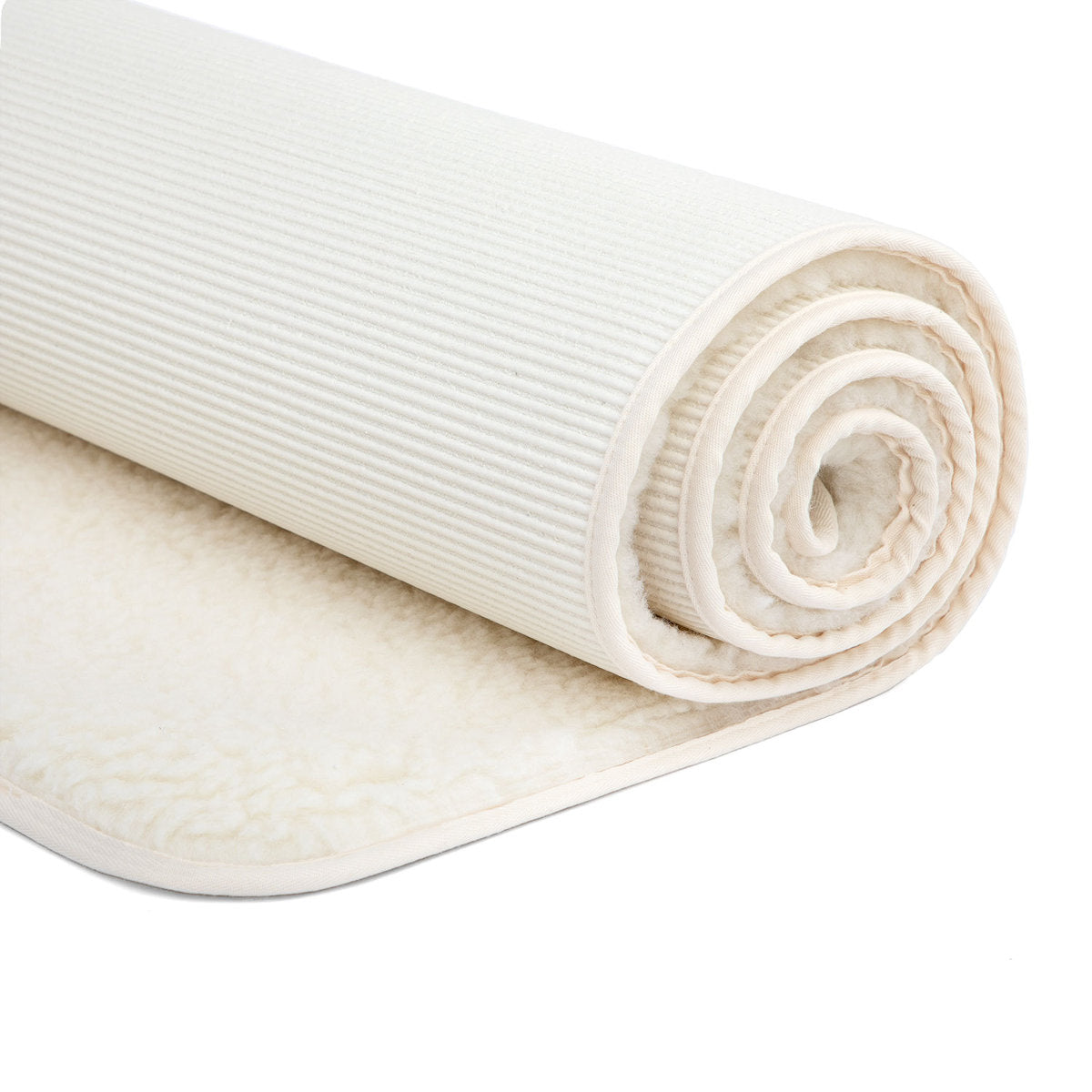 Wollen yogamat scheerwol premium omgezoomd extra groot - 200 x 75 cm - Bodhi Vishnu - naturel